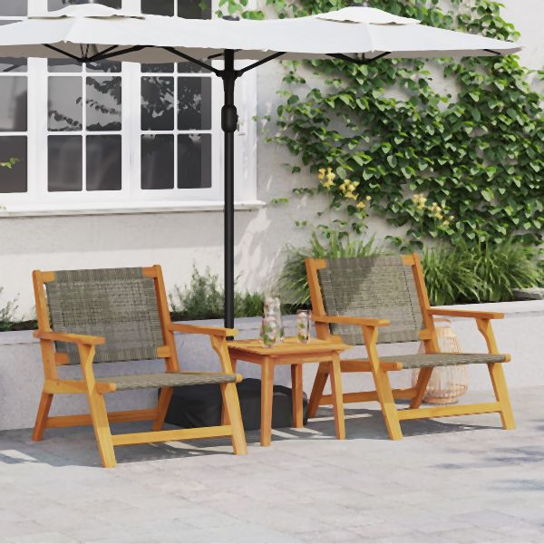 vidaXL Gartenstühle 2 Stück Grau 76x67x73.5 cm Massivholz Akazie, 367828