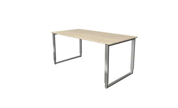Kerkmann Höhenverstellbarer Schreibtisch mit Bügelgestell, Aveto, B 1600 x T 800 x H 680-820 mm, Ahorn, 11451350