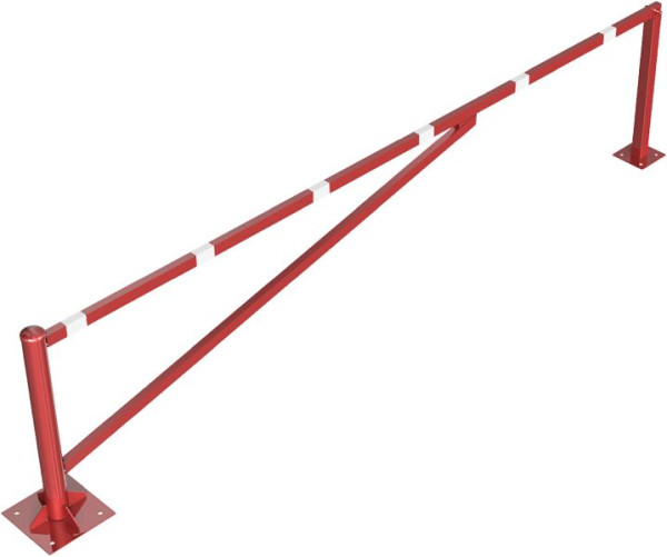 Schake Drehschranke 4,00m, für Vorhangschloss, Drehpfosten: Ø 102mm, Schrankenarm: 60x40mm, inkl. 2 Auflagepfosten, zum Aufdübeln, 413_400VBP