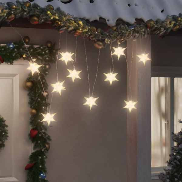vidaXL LED-Weihnachtsstern mit 10 LEDs Weiß 10 cm, 356203