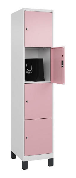 C+P Schließfachschrank Evolo PLUS, mit Füßen, 4 Fächer, 1950x400x500mm, 9016/30, 049010-124 S10018