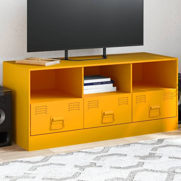 vidaXL TV-Schrank Senfgelb 99x39x44 cm Stahl, Top-Qualität, 841736