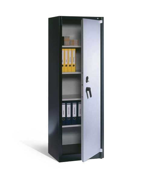 C+P Feuerschutzschrank Certos, H1950xB650xT500mm, Farbe: Schwarzgrau, Klinkengriff, 5 OH, 1161-000 S10006