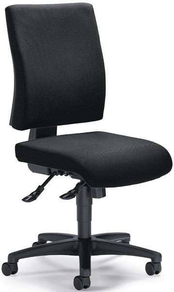 Deskin Bürodrehstuhl COMFORT R ohne Armlehnen, Fußkreuz Polyamid schwarz, Bezug Stoff, Basic G schwarz, 258268