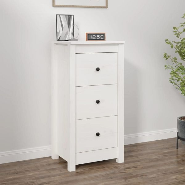 vidaXL Sideboard Weiß 40x35x80 cm Massivholz Kiefer, 813741