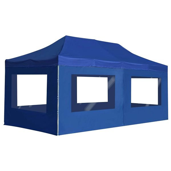 vidaXL Profi-Partyzelt Faltbar mit Wänden Aluminium 6x3m Blau, 45507