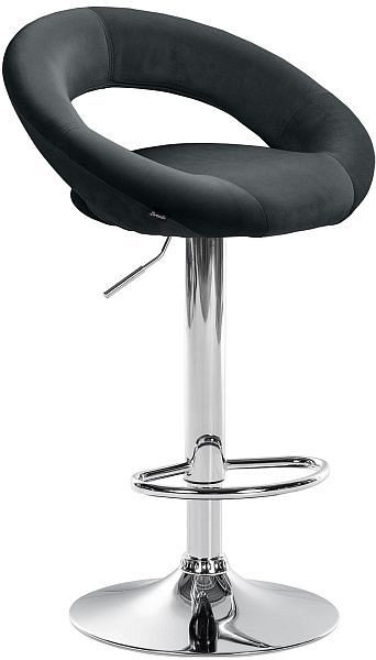 CLP Barhocker Olinda Samt chrom, schwarz, 325980, 4255716352783