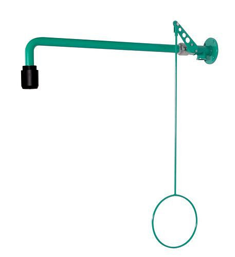DENIOS Körper-Notdusche aus Edelstahl, pulverbeschichtet grün, Wandmontage, 250079