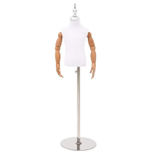 vidaXL Verstellbares 120-157 cm Mannequin mit Basis Unisex PP Weiß, 42041713