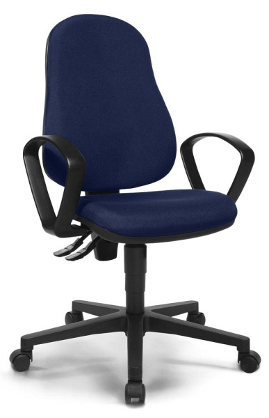 Deskin Bürostuhl COMFORT P mit Armlehnen, Blau, 800 x 600 x 330 mm, Gestell: Polyamid schwarz, 333327