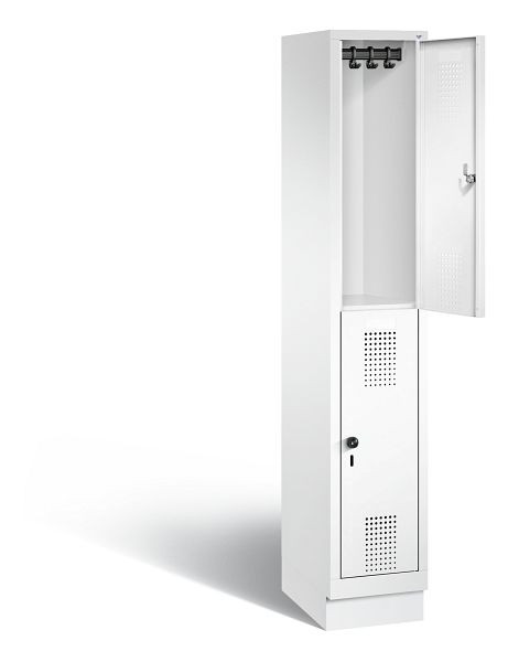 C+P Spind doppelstöckig Evolo, H1800xB320xT500mm, Farbe: Verkehrsweiß, 48320-10 S10110