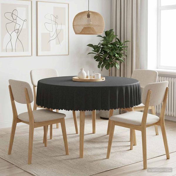 vidaXL Tischdecke 5 stk. Rund Dunkelgrau Ø 180 cm, 42040499