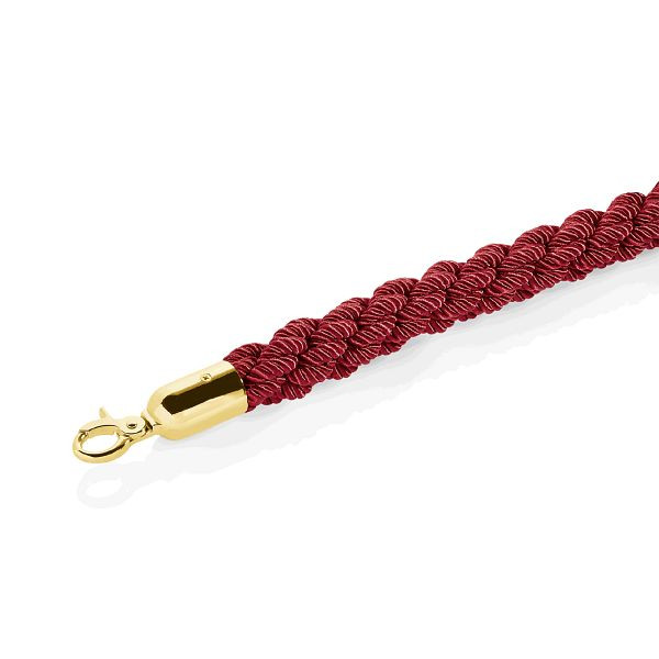 WAS Classic Verbindungskordel, Durchmesser 32 mm, 2,5 m, rot, mit goldfarbenen Beschlägen, 2208251