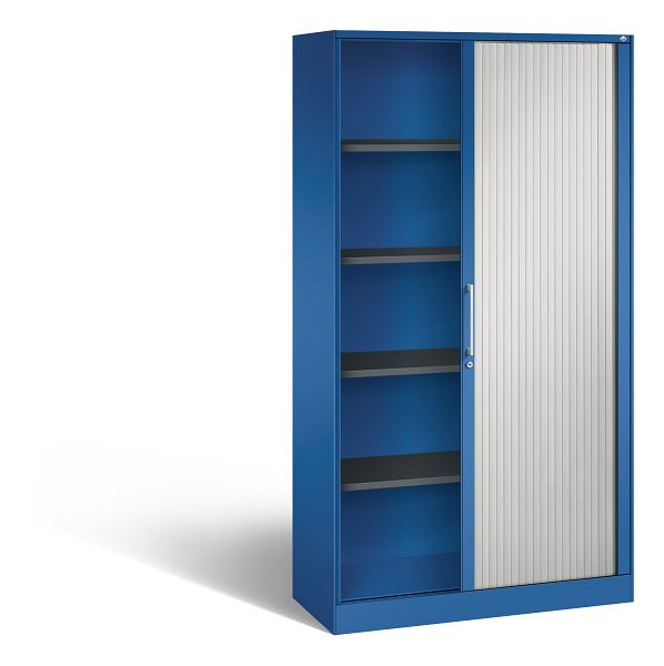 C+P Rollladenschrank Asisto, H1980xB1000xT435mm, Farbe: Enzianblau / Lichtgrau, Bügelgriff, 5 OH, 143002-000 S10082