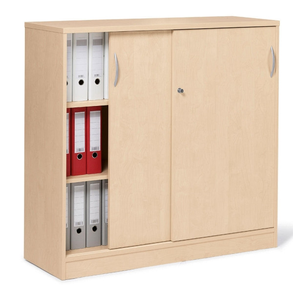 Deskin Schiebetürenschrank MULTI M, Ahorndekor, B 1200 x H 1145 x T 420 mm, 259010