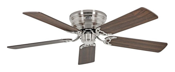 CasaFan Deckenventilator Classic Flat 132-III Chrom gebürstet-Massivholz Nussbaum gebeizt/Buche, 5132051