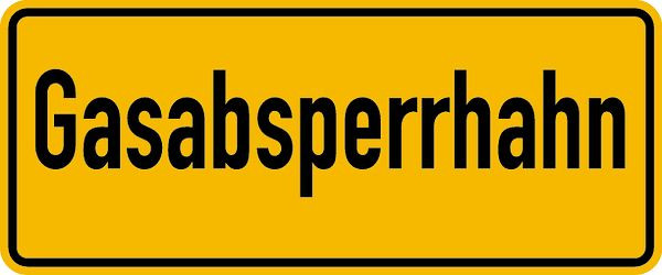 Schilder Klar Betriebsbeschilderung Gasabsperrhahn, 240x100 mm Folie selbstklebend, 299/61