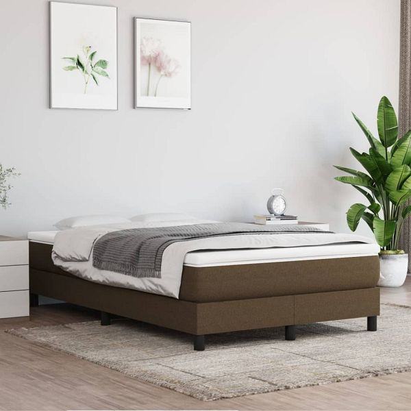 vidaXL Boxspringbett mit Matratze Dunkelbraun 120x200 cm Stoff, 3144064