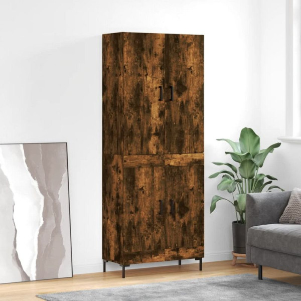 vidaXL Highboard Räuchereiche 69,5x34x180 cm Holzwerkstoff, 3195792