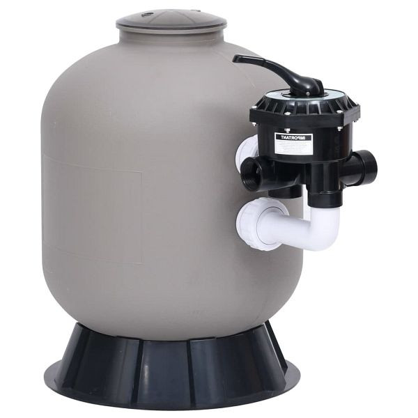 vidaXL Pool-Sandfilter mit seitlich montiertem 6-Wege-Ventil Grau, 313990