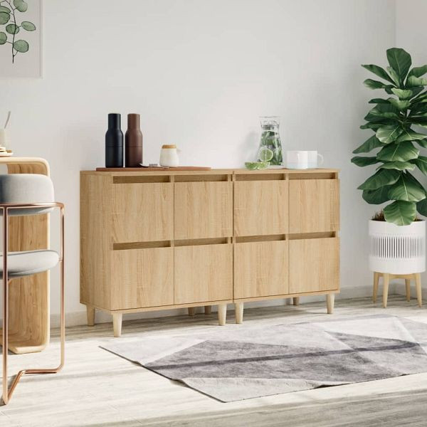 vidaXL Sideboards 2 Stück Sonoma-Eiche 60x35x70 cm Holzwerkstoff, 3185754