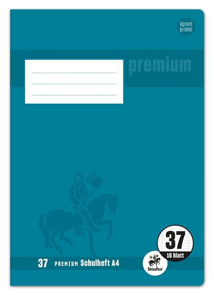 Staufen Heft PREMIUM LIN 37 - A4, 16 Blatt, 90 g/qm, 9 mm PREMIUM LIN iert mit RandPREMIUM LIN ien, perforiert, gelocht, 734010337