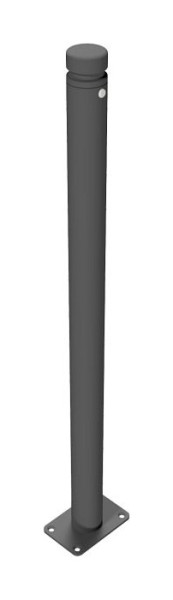 Schake Absperr-Stilpfosten Serie 464B Ø 60 mm, ortsfest, für Dübel Befestigung mit Bodenplatte 100 x 150 mm, ohne Verschluss, ohne Öse, 464PB