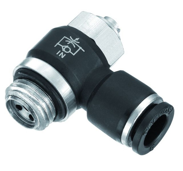 Prevost Ventil-Schraubdurchflussregler mit zylindrischem Außengewinde - Zufluss - RPV IG, AG BSPP= G 1/8, für Schlauch mit Außen-Ø= 4 mm, RPV IG0400