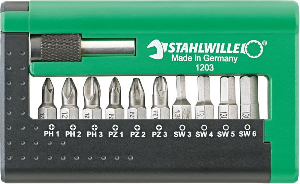 STAHLWILLE 6,3 mm (1/4") Bit-Box Nr.1203 11-teilig, 96080115