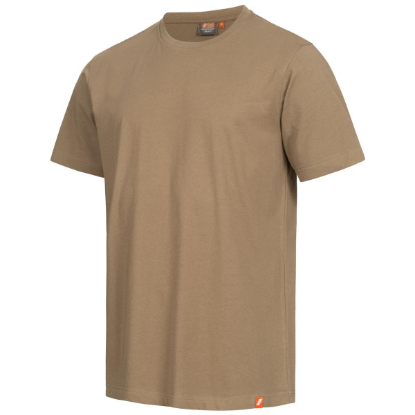 NITRAS MOTION TEX LIGHT, T-Shirt, vorgewaschen, Rundhals, Nackenband, 100% Baumwolle, 160 g/qm, Größe: S, Farbe: khaki, VE: 20 Stück, 7005-5100-S