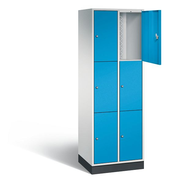 C+P Schließfachschrank Intro, H1950xB620xT490mm, Farbe: Lichtgrau / Lichtblau, 8370-201 S10008