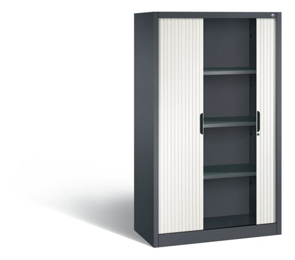 C+P Rollladenschrank Omnispace, H1660xB1000xT420mm, Farbe: Schwarzgrau / Verkehrsweiß, Griffmulde, 4 OH, 3212-00 S10111