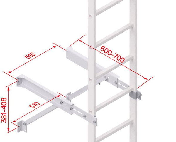 HYMER Wandkonsole verstellbar, Aluminium, Verstellbereich 600-700 mm, 55693