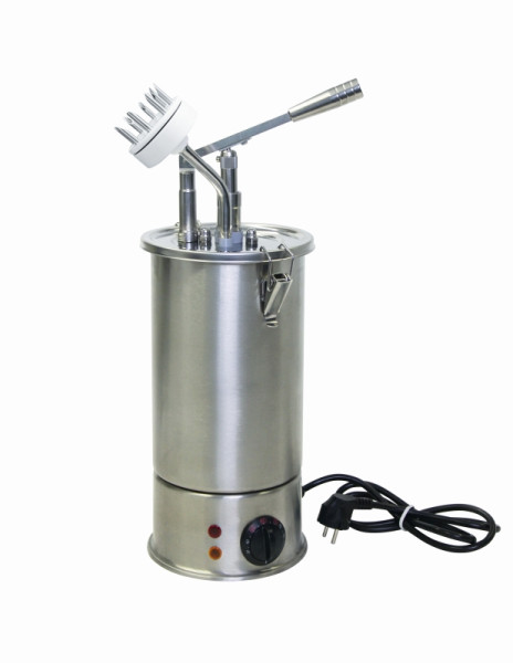 Schneider Hebel Dosierspender beheizbar mit Donut-Aufsatz, 3,0 Liter, 180 x 180 x 510 mm, Edelstahl, 152260