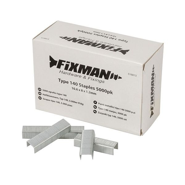 Fixman Heftklammern, Typ 140, 5.000er-Packung, 10,55 x 8 x 1,26 mm, 516813