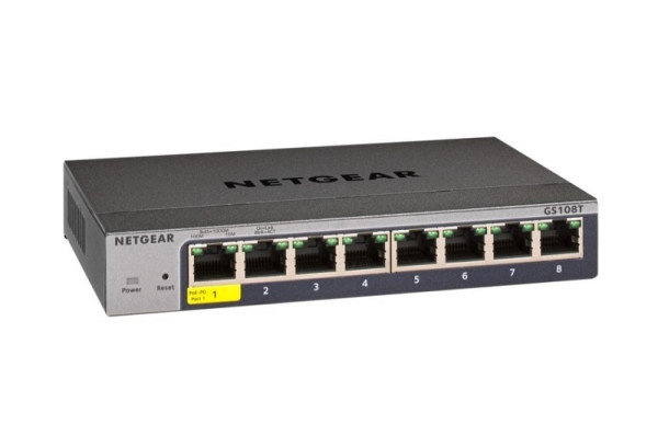Netgear 8-Port Gigabit Ethernet Smart Managed Pro Switch, Desktop, GS108T-300PES