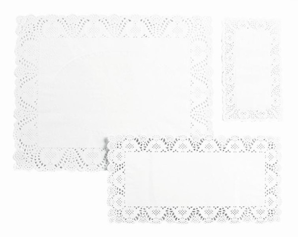 Schneider Tortenspitzen, weiß, rechteckig/viereckig, 250x370 mm, VE: 100 Stück, 116480