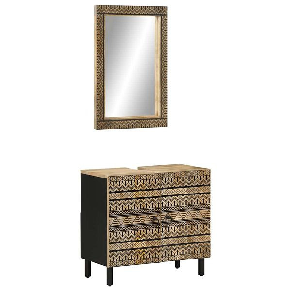 vidaXL 2-tlg. Badmöbel-Set Massivholz Mango, 3310129, 8721158415288