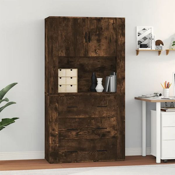 vidaXL Highboard Räuchereiche Holzwerkstoff, Top-Qualität, 3185388