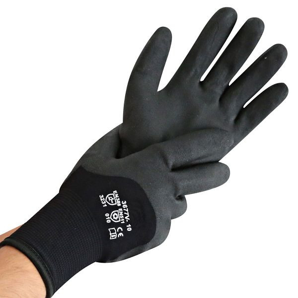 Franz Mensch Kälteschutzhandschuhe Cold Protect, schwarz, Größe 10/XL, HBT®-Vinylbeschichtung Trägermaterial Polyamid, VE: 60 Paar, 332831