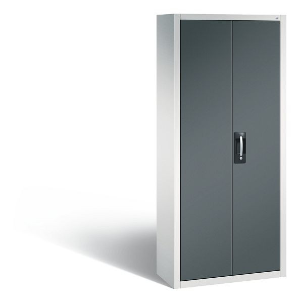 C+P Magazinschrank, H1690xB700xT300 mm, 17 Einlegeböden, 108 Sichtlagerkästen, Grau/Anthrazit, 133413-210 S10092