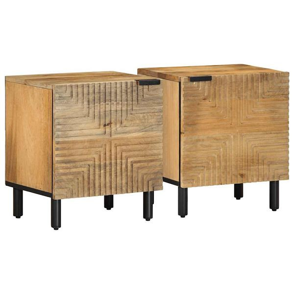 vidaXL Nachttische 2 Stk. Braun 40x33x46 cm Massivholz Mango, 4017717