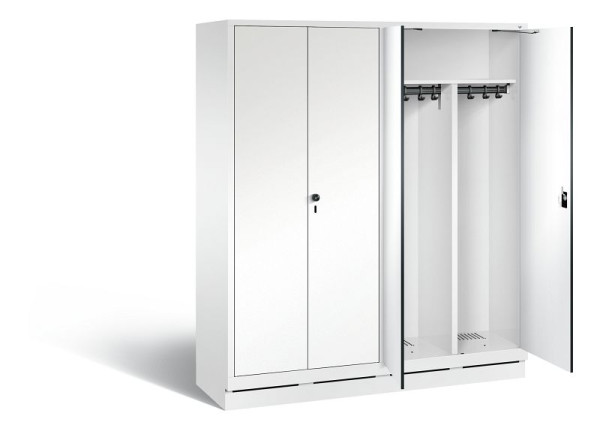 C+P Schwarz-Weiss-Spind Evolo, H1800xB1590xT500mm, Farbe: Verkehrsweiß / Dekor Weiß, 48022-42 S10075