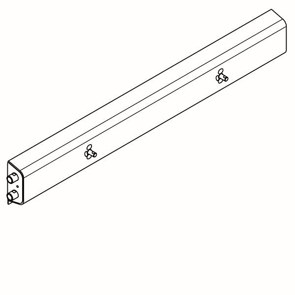KWC Armatureneinheit, Edelstahl, Wandmontage, 2 Waschplätze, 1200 mm, Wasser links, 2030070852