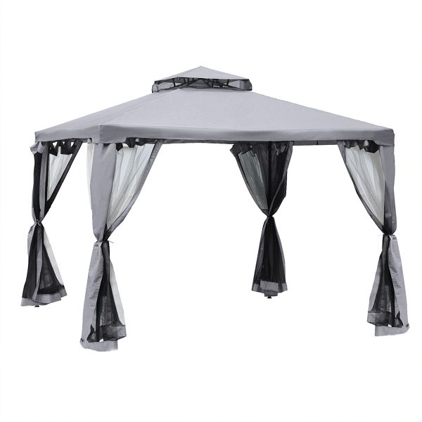 Moskit Out Outsunny Pavillon mit Doppeldach 3x2 m Wasserdicht Stabil Winterfest ...