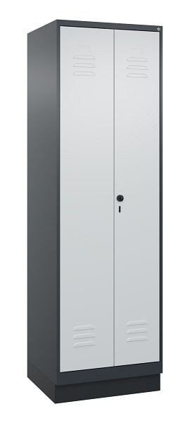 C+P Mehrzweckschrank Classic PLUS, Sockel, 2 Abteile, 1950x600x500mm, 7016/7035, Drehriegel, Türen zueinanderschlagend, 080022-20B S10013