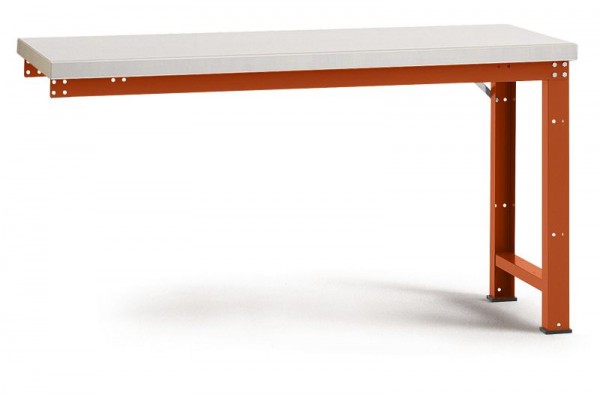 Manuflex Anbauwerkbank PROFI Standard mit Blechbelagplatte, BxTxH = 1500 x 700 x 840 mm, Rotorange, WP4016.2001