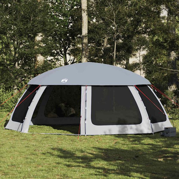 vidaXL Poolzelt mit abnehmbarem Überzelt Netzwänden Grau 690x690cm, 4100642