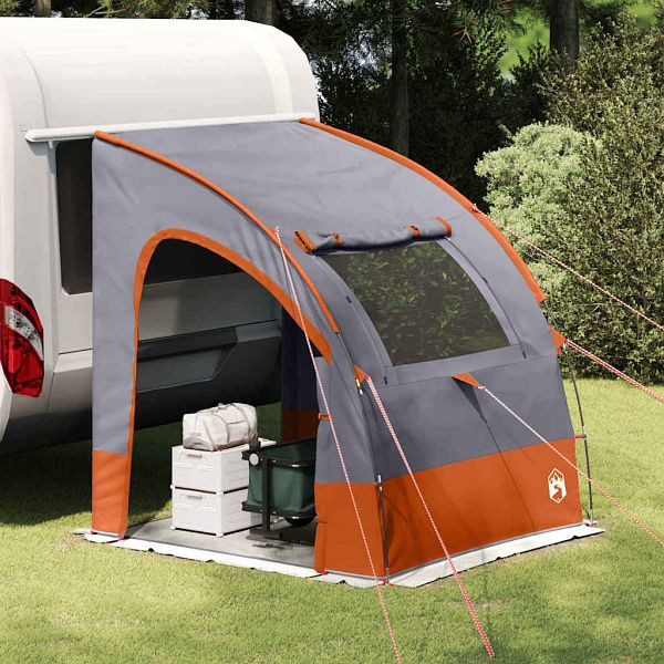 vidaXL Zelt mit Dach Grau und Orange und Schwarz 194 x 180 x 210 cm, 42001076