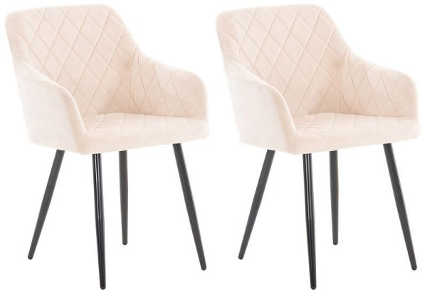 CLP 2er Set Esszimmerstuhl Shila Samt, beige, 322099